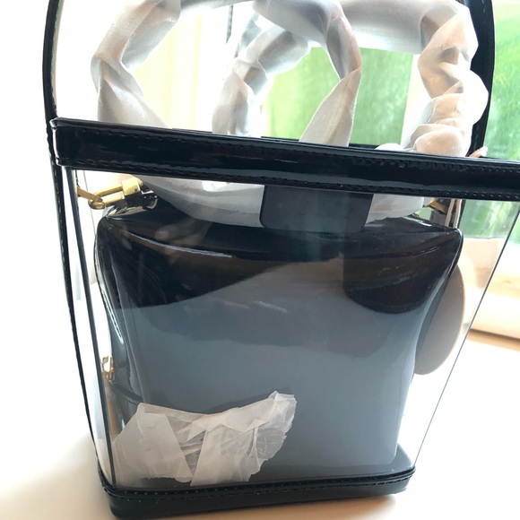 STAUD Clear PVC + Black Patent Tote – Chic Minimalist Must-Have (NWT) - Picture 6 of 8